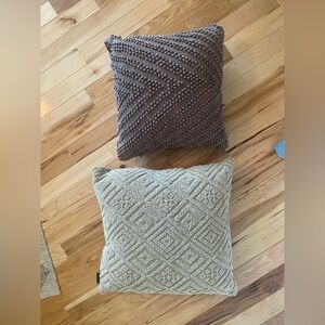 Lacourte Textured Brown and Cream Throw Pillows